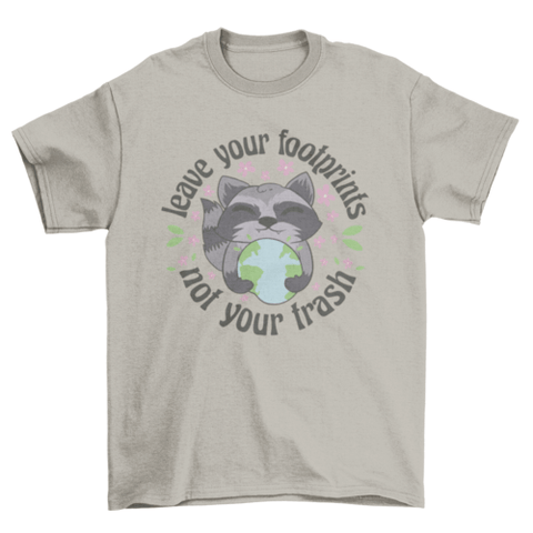 Raccoon with planet Earth t-shirt.