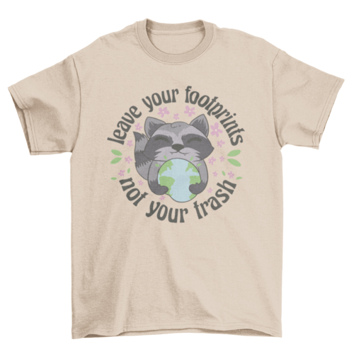 Raccoon with planet Earth t-shirt.