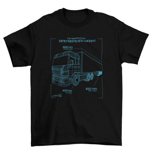 Truck transportation line art t-shirt.