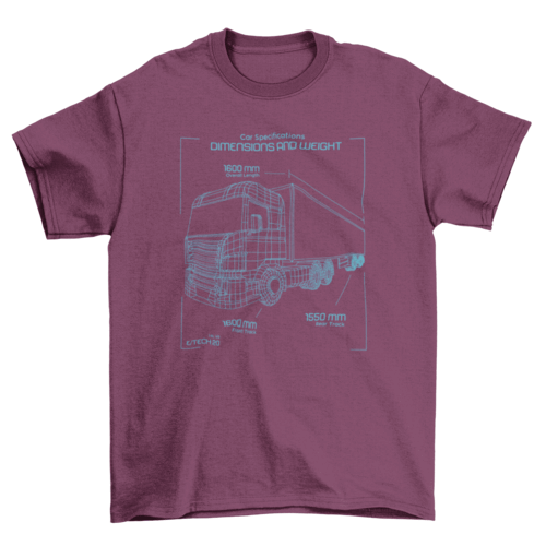 Truck transportation line art t-shirt