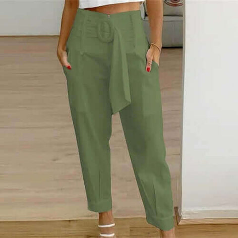 Casual Lace-up Straight Long Trousers