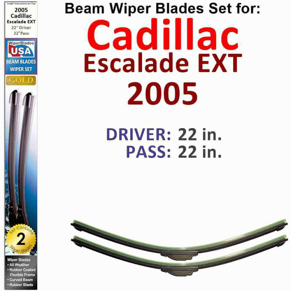 Beam Wiper Blades for 2005 Cadillac Escalade EXT (Set of 2).