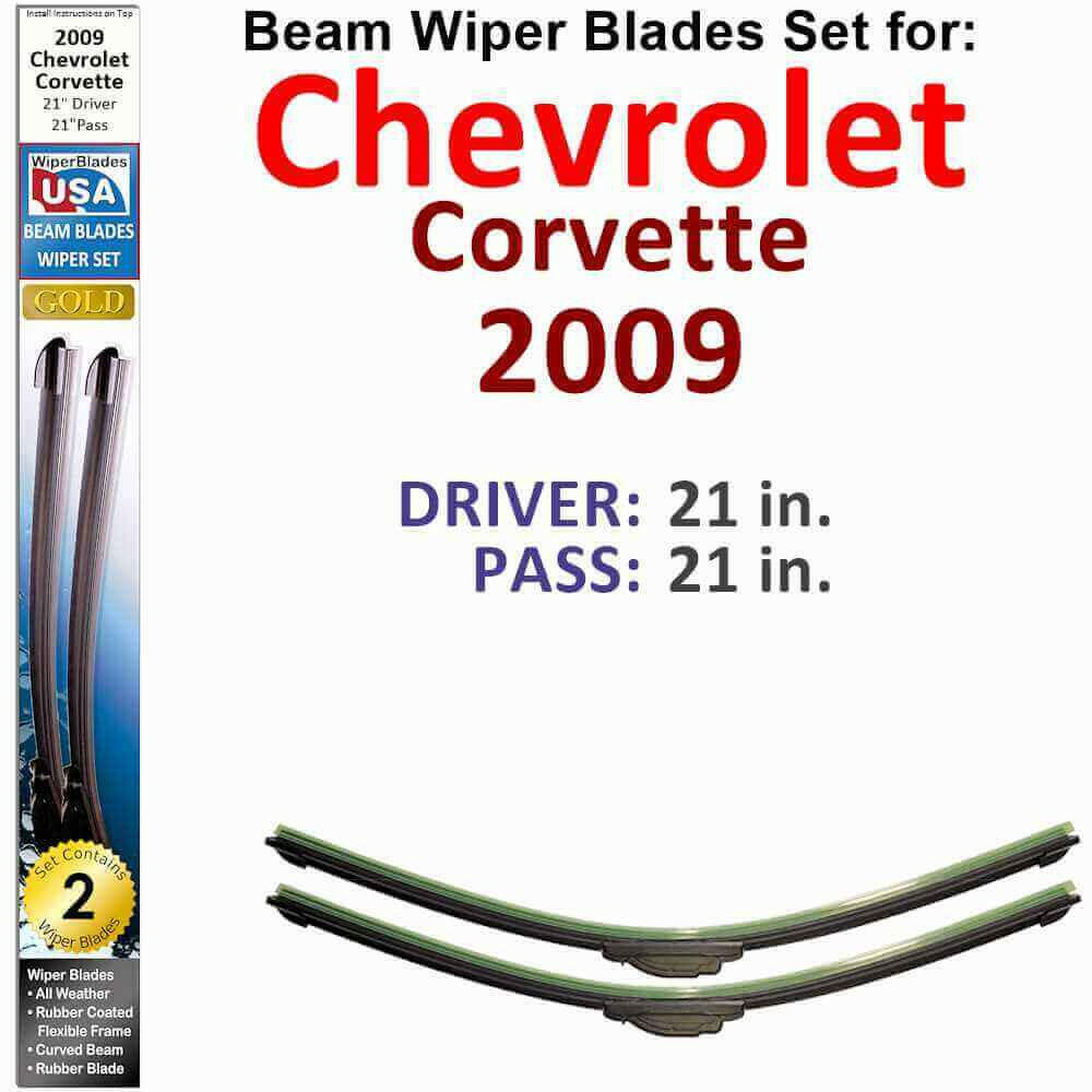 Beam Wiper Blades for 2009 Chevrolet Corvette (Set of 2).