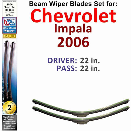 Beam Wiper Blades for 2006 Chevrolet Impala (Set of 2)