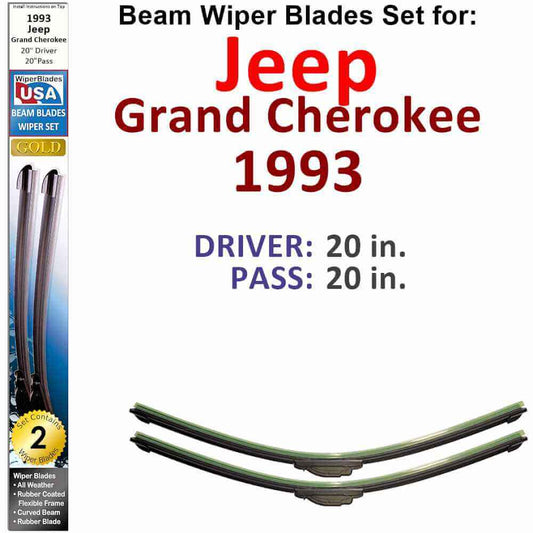 Beam Wiper Blades for 1993 Jeep Grand Cherokee (Set of 2)