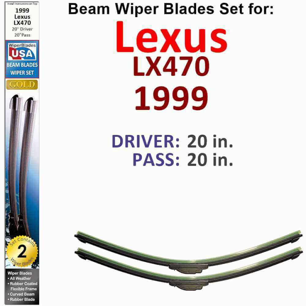 Beam Wiper Blades for 1999 Lexus LX470 (Set of 2).