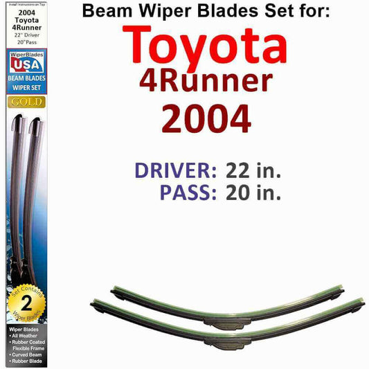 Beam Wiper Blades for 2004 Toyota 4Runner (Set of 2).