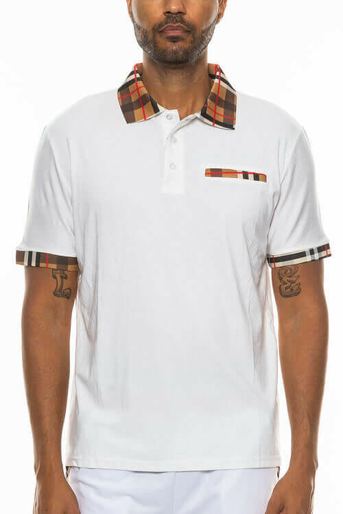 Checkered Detail Polo.