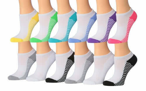 Tipi Toe Women's 12-Pairs Low Cut Athletic Sport Peformance Socks.