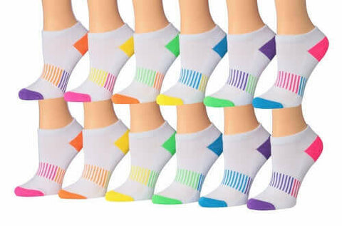 Tipi Toe Women's 12-Pairs Low Cut Athletic Sport Peformance Socks.