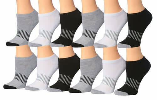 Tipi Toe Women's 12-Pairs Low Cut Athletic Sport Peformance Socks.