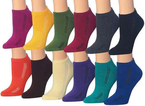 Tipi Toe Women's 12-Pairs Low Cut Athletic Sport Peformance Socks.