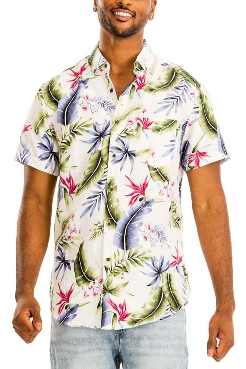 HAWAIIAN BUTTON DOWN SHIRT.