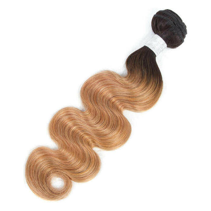 #27 Body Wave 10A Grade #1B/27 Hair BUNDLES with 4x4 CLOSURES & 13x4 F.