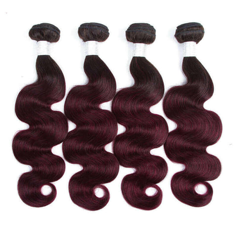 10A Grade #99J  Body Wave #1B/99j BUNDLES with 4x4 CLOSURES & 13x4 FRO.