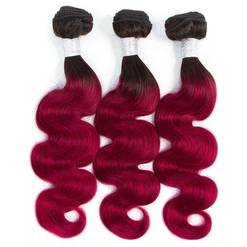 BeuMax 1B Burgundy Body Wave BUNDLES with CLOSURES &amp; FRONTALS