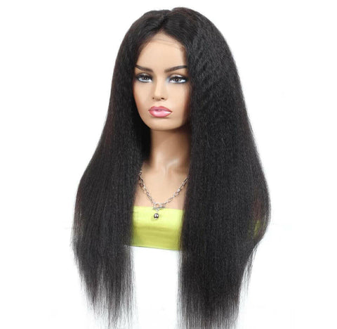 180% Density Full 4x4 Transparent Lace Front Kinky Straight Human Hair.