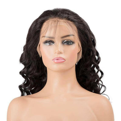 13x4 HD Transparent Lace Front Loose Curly Human Hair Wigs 200% Densit.