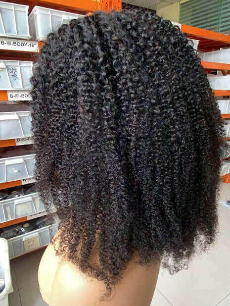 13x1x4 Afro Kinky Curly 13x1x6 T part Lace Transparent Human Hair Wigs