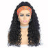 Headband Wig Water Wave Human Hair Scarf Wig No GLUE Easy Wear