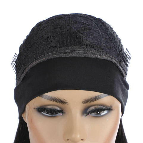 Headband Wig Straight Human Hair Scarf Wig No GLUE Easy Wear for Women.