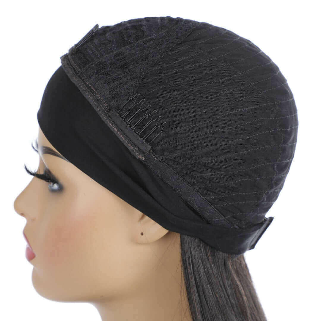 Headband Wig Straight Human Hair Scarf Wig No GLUE Easy Wear for Women.