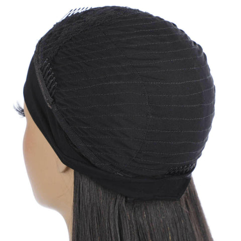 Headband Wig Straight Human Hair Scarf Wig No GLUE Easy Wear for Women.