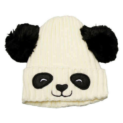 Unisex Cute Panda Cartoon Pattern Knit Winter Beanie For Kids (3-10.