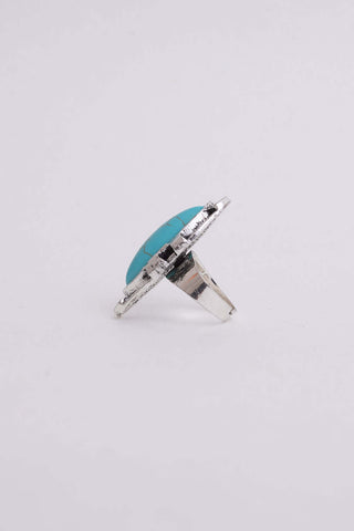 Turquoise Marquise Cut Silver Ring