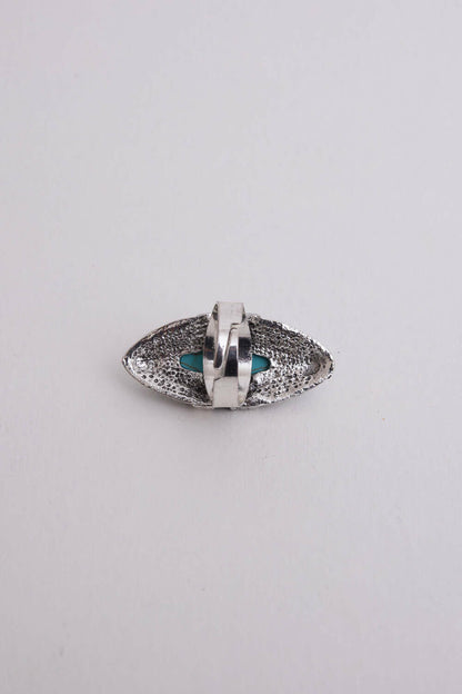 Turquoise Marquise Cut Silver Ring.