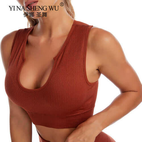 Yoga Set Gym Set Workout Clothes for Women Seamless Leggings Sports.