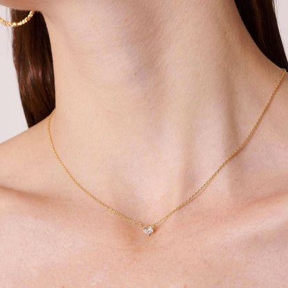 CZ Charm Gold Dip Short Necklace.