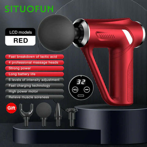 SITUOFUN Massage Gun 32 Levels Deep Tissue Neck Body Back Muscle Sport Electric Pistol Massager Exercise Relaxation Pain Relief