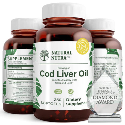 Natural Nutra Norwegian Cod Liver Oil, 250 Softgels