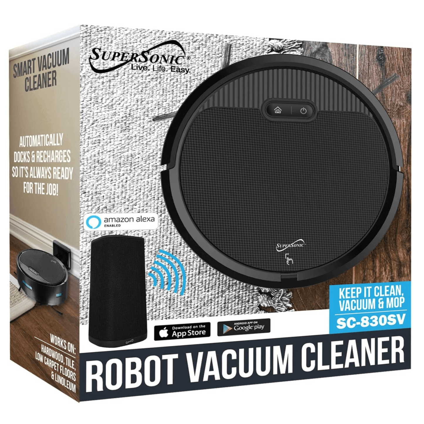 Supersonic Smart Robot Vacuum Sweep Cleaner with Gyroscope Technology