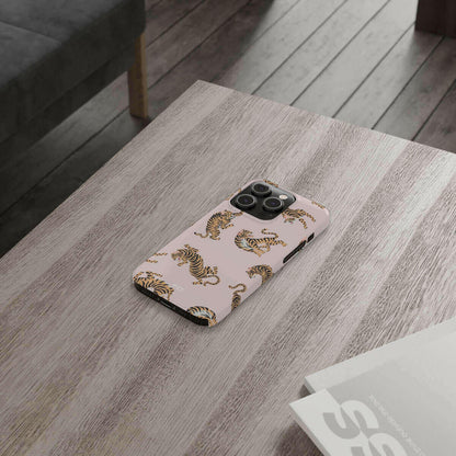 Leopard with Roses Slim Case for iPhone 14 Series.