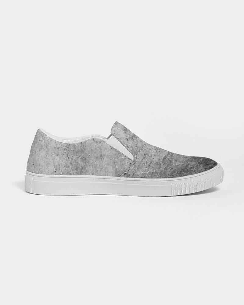 grey slip-on canvas sneakers