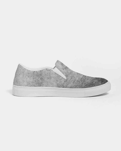 grey slip-on canvas sneakers