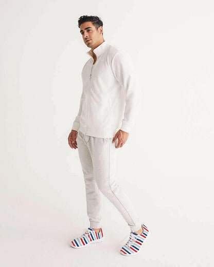 red white blue athletic sneakers