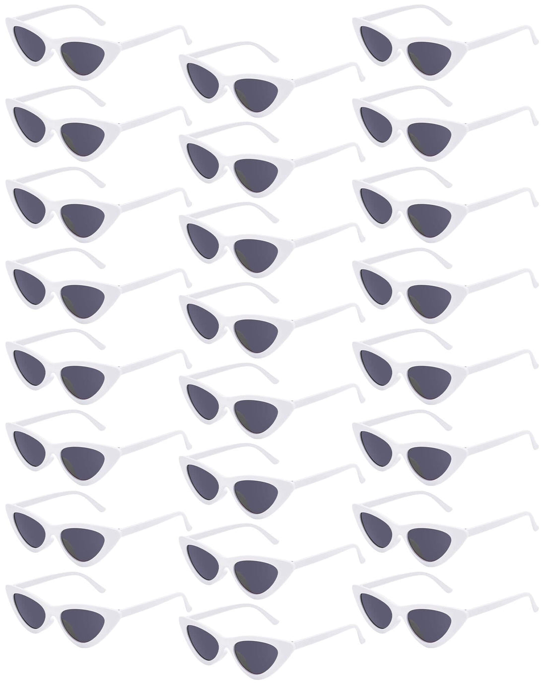 Kanayu Women’s White Cat-Eye Sunglasses, 24 Pairs