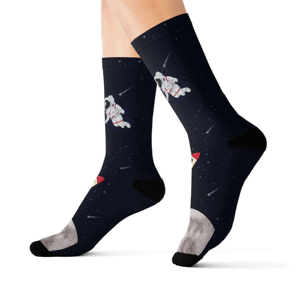 Astronaut and Space Funny Novelty Socks.