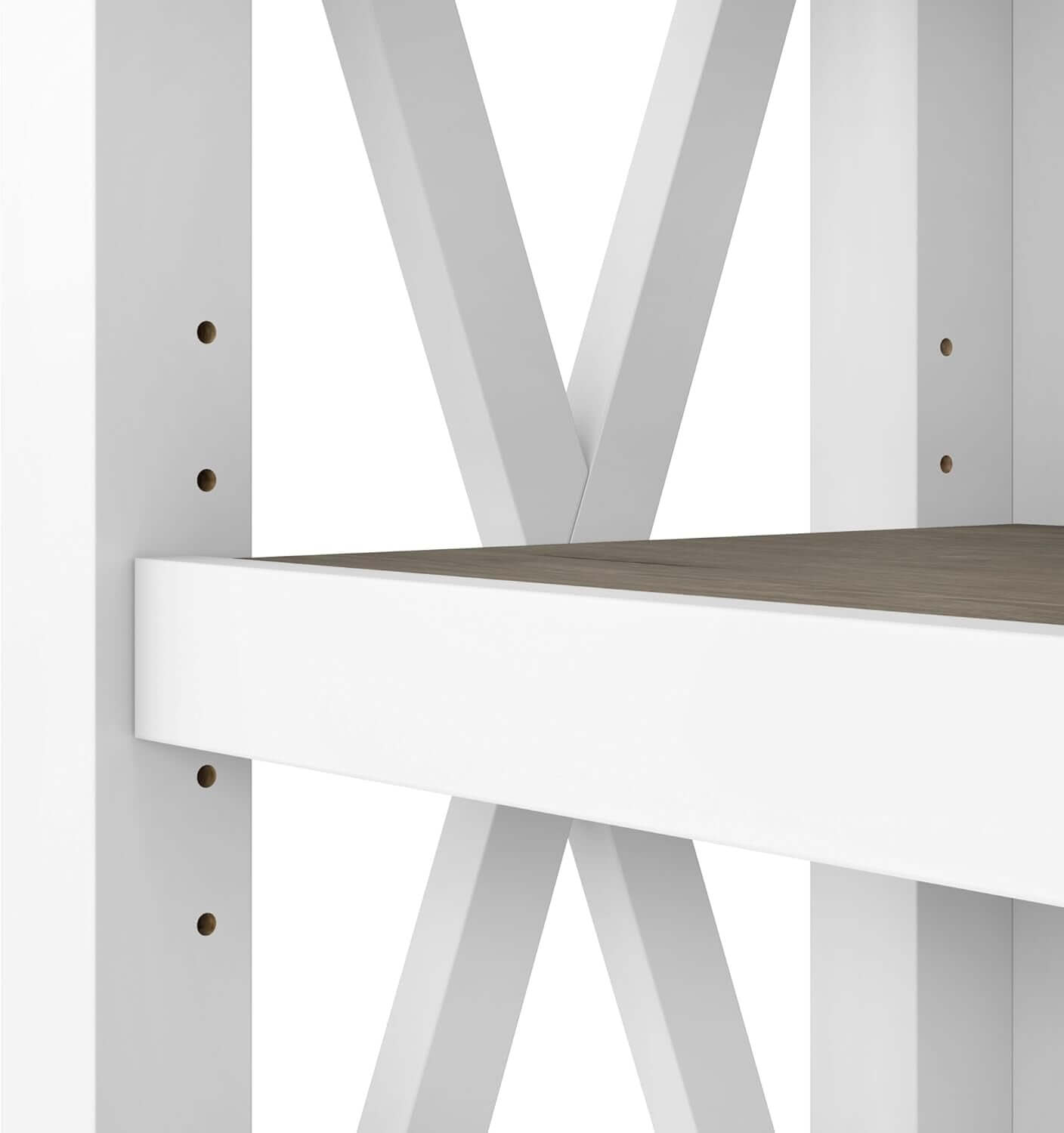 Bush Furniture Key West 66 Inch Bookcase Shiplap Gray White