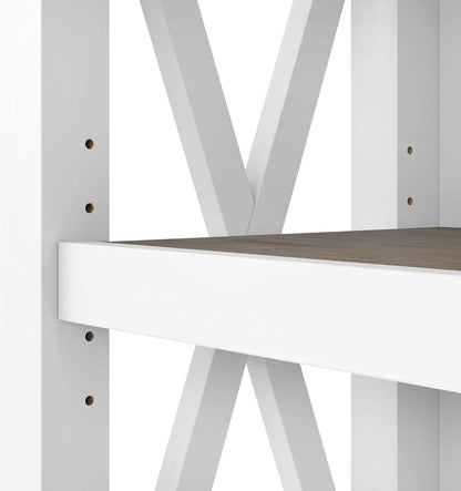 Bush Furniture Key West 66 Inch Bookcase Shiplap Gray White