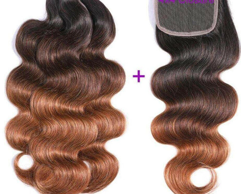 10A Grade #1B/4/30 Body Wave #1B/4/27 BUNDLES with CLOSURES & FRONTALS.