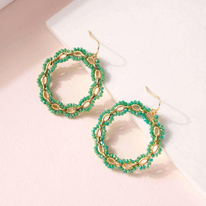 Glass Beads Chain Linked Earrings.