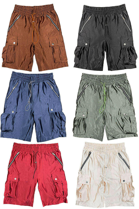 Satin Cargo Shorts.