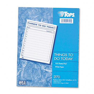 Tops 2170 Daily Agenda 8-1/2 x 11 100-Sheet Pad