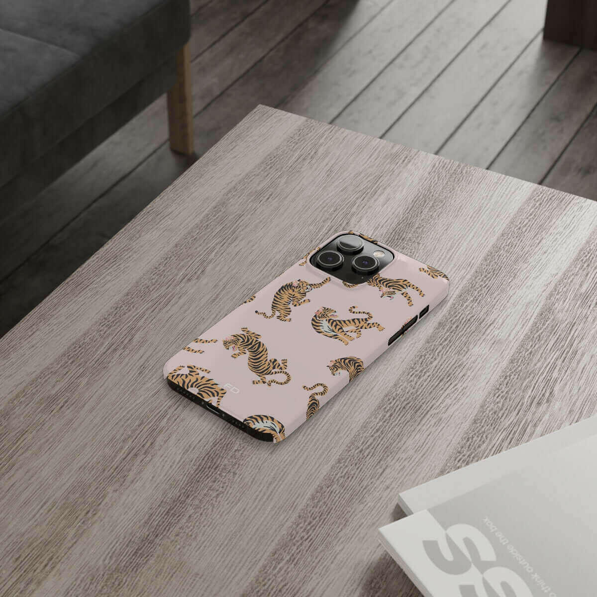 Leopard with Roses Slim Case for iPhone 14 Series.