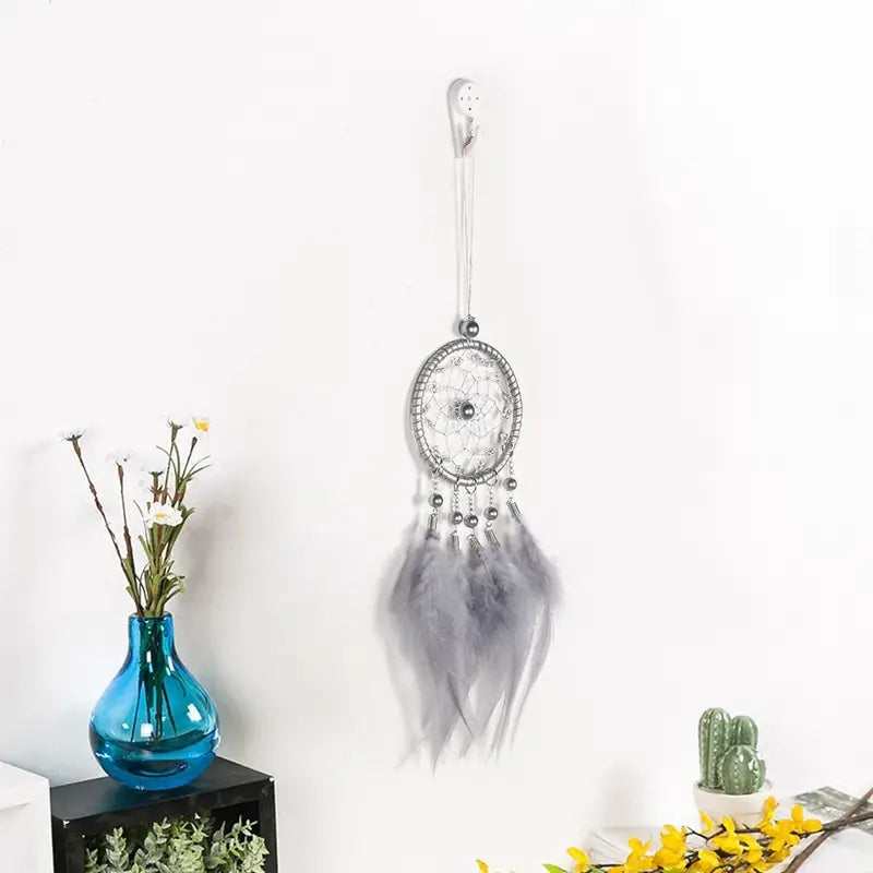 Car Dream Catcher Charm with Feather Tassel Pendant