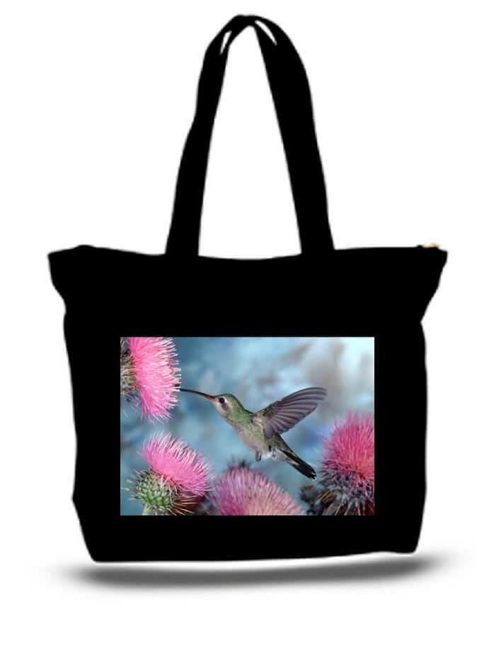 Hummingbird Large Tote New Zipper Bag.